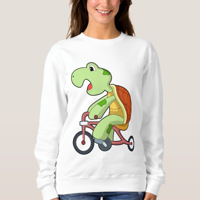 Schildkröte mit Fahrrad Sweatshirt (Vorderseite)