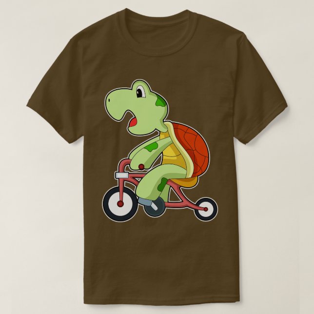 Schildkröte mit Fahrrad T-Shirt (Design vorne)