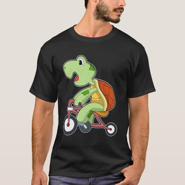 Schildkröte mit Fahrrad T-Shirt (Vorderseite)