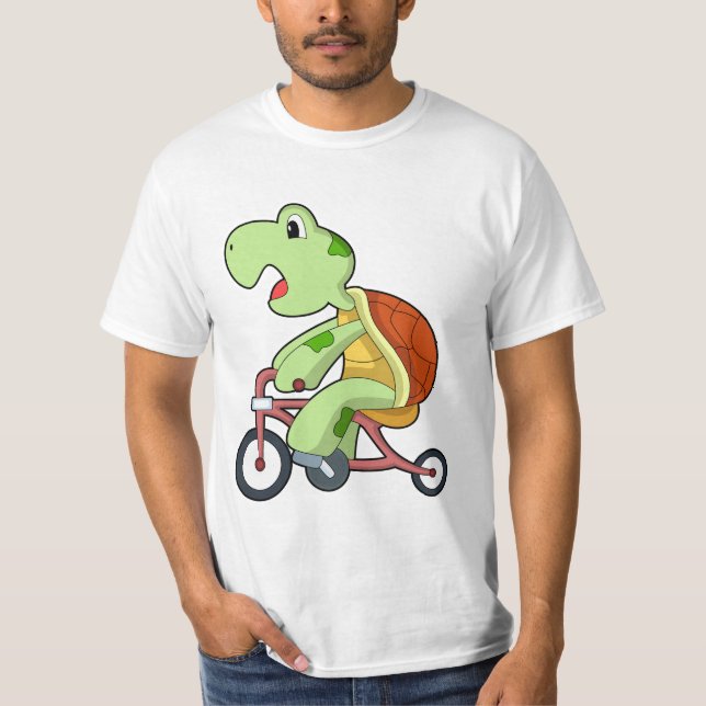 Schildkröte mit Fahrrad T-Shirt (Vorderseite)