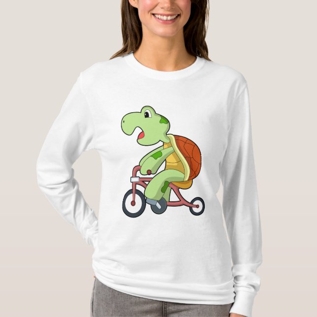 Schildkröte mit Fahrrad T-Shirt (Vorderseite)