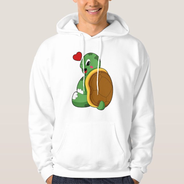 Schildkröte mit Herz Hoodie (Vorderseite)