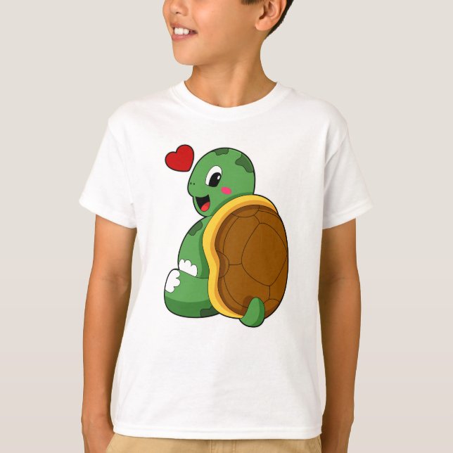 Schildkröte mit Herz T-Shirt (Vorderseite)