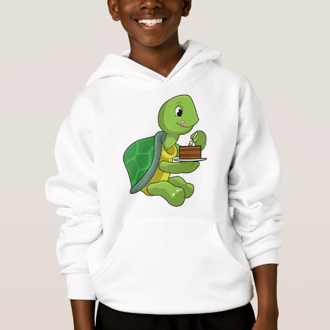 Schildkröte mit Kuchen Hoodie (Vorderseite)
