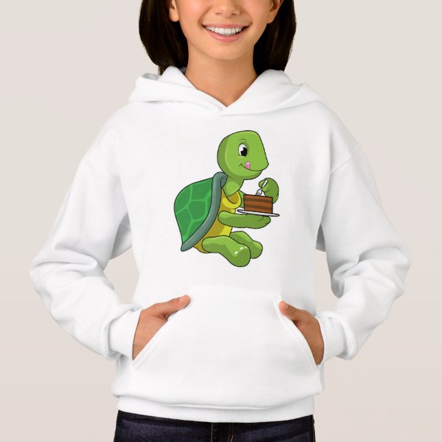 Schildkröte mit Kuchen Hoodie (Vorderseite)