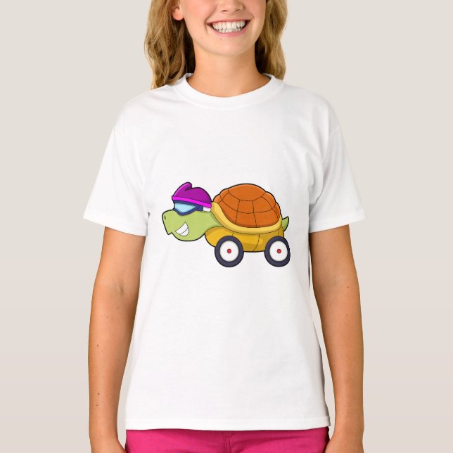 Schildkröte mit Muschel als Auto T-Shirt (Vorderseite)