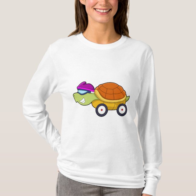 Schildkröte mit Muschel als Auto T-Shirt (Vorderseite)