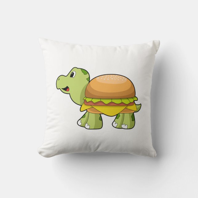 Schildkröte mit Muschel als Burger.PNG Kissen (Vorderseite)