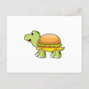 Schildkröte mit Muschel als Burger.PNG Postkarte