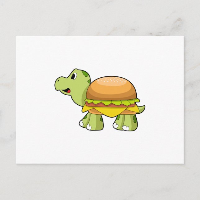 Schildkröte mit Muschel als Burger.PNG Postkarte (Vorderseite)