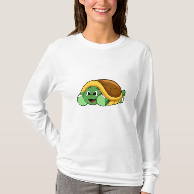 Schildkröte mit Muschel als Deckeln T-Shirt (Vorderseite)