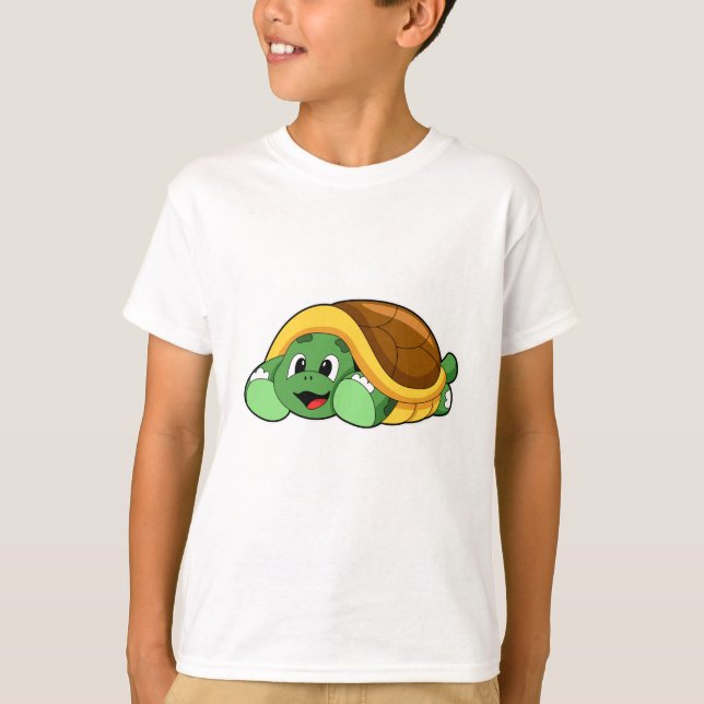 Schildkröte mit Muschel als Deckeln T-Shirt (Vorderseite)