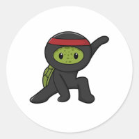 Schildkröte mit Muschel als Ninja