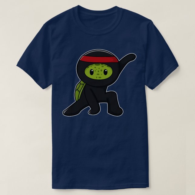Schildkröte mit Muschel als Ninja T-Shirt (Design vorne)