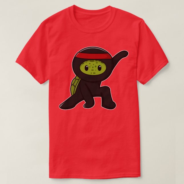 Schildkröte mit Muschel als Ninja T-Shirt (Design vorne)