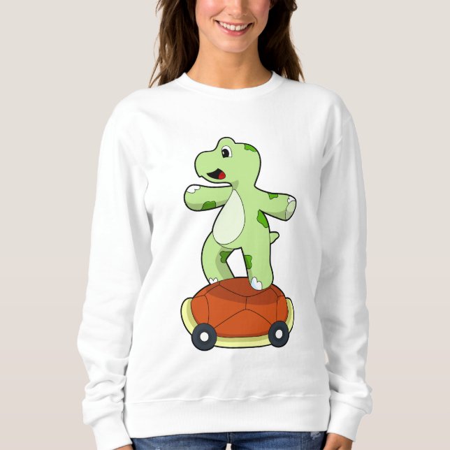 Schildkröte mit Muschel als Skateboard Sweatshirt (Vorderseite)