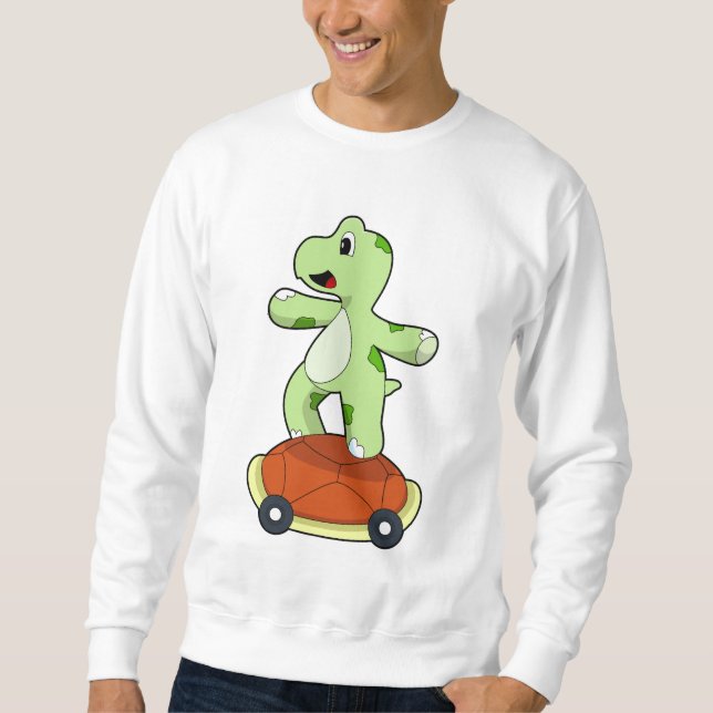 Schildkröte mit Muschel als Skateboard Sweatshirt (Vorderseite)