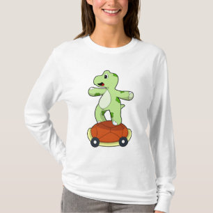 Schildkröte mit Muschel als Skateboard T-Shirt