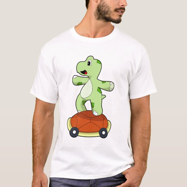 Schildkröte mit Muschel als Skateboard T-Shirt (Vorderseite)