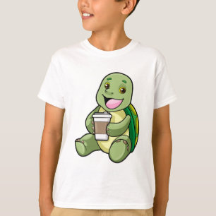 Schildkröte mit Muschel und Kaffee zum Mitnehmen T-Shirt