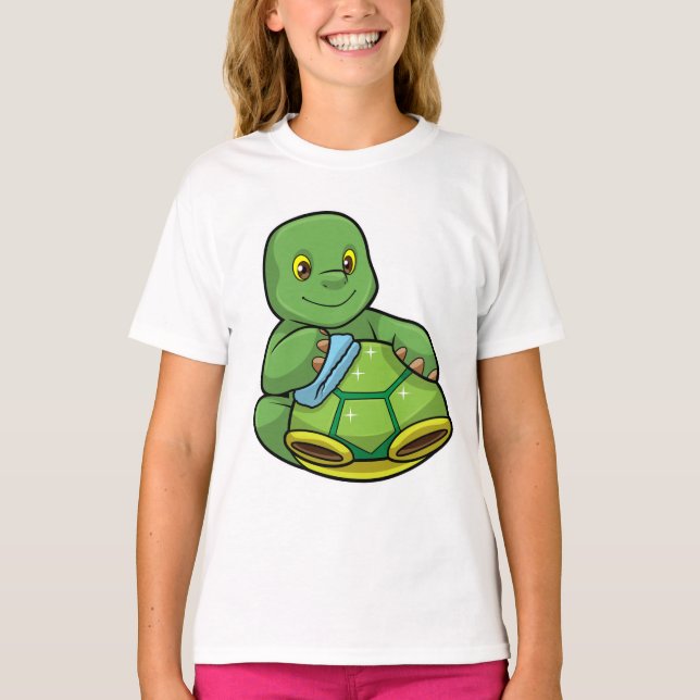 Schildkröte mit Muschel und Reinigen T-Shirt (Vorderseite)