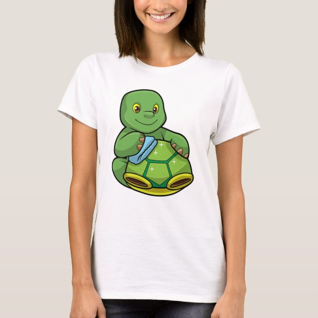 Schildkröte mit Muschel und Reinigen T-Shirt (Vorderseite)