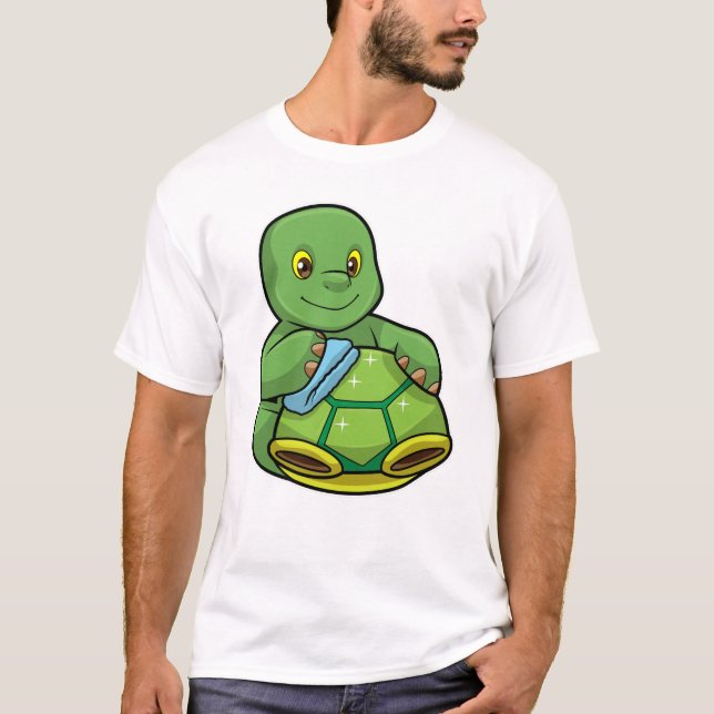 Schildkröte mit Muschel und Reinigen T-Shirt (Vorderseite)