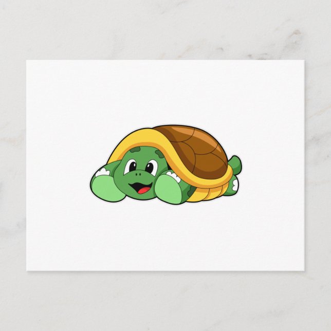 Schildkröte mit Panzer als Decke Postkarte (Vorderseite)