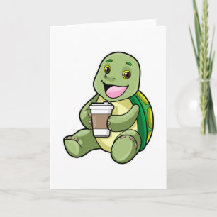 Schildkröte mit Panzer & Kaffee zum Mitnehmen Karte