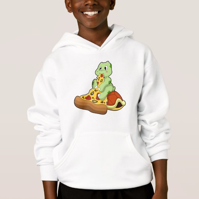Schildkröte mit Pizza Hoodie (Vorderseite)