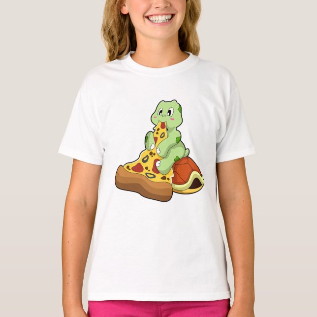 Schildkröte mit Pizza T-Shirt (Vorderseite)