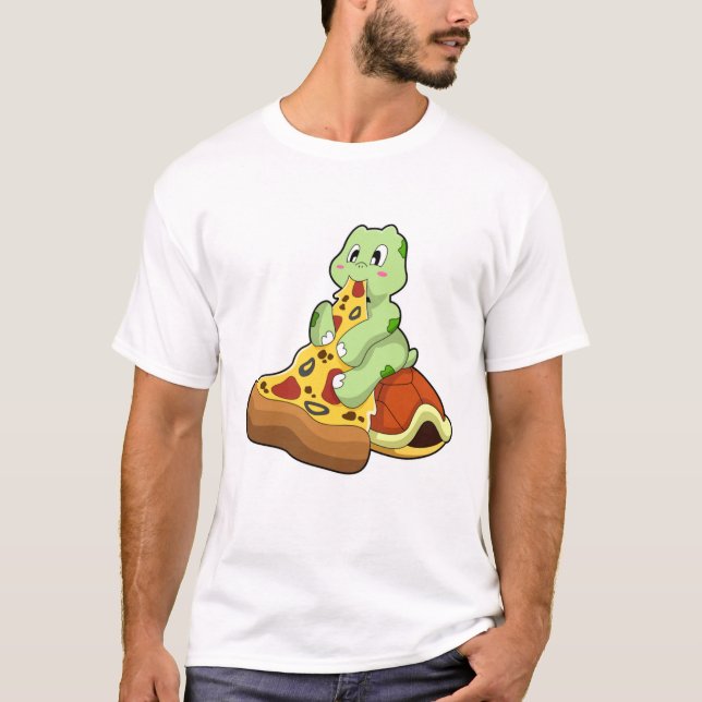 Schildkröte mit Pizza T-Shirt (Vorderseite)