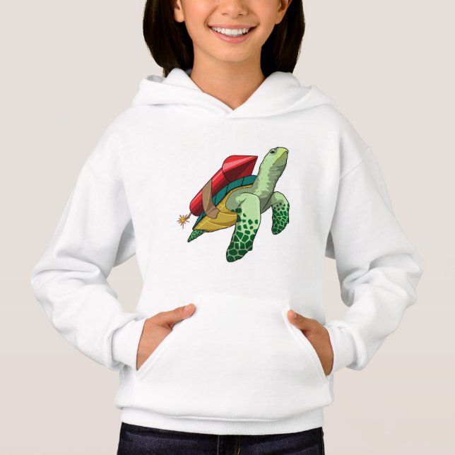 Schildkröte mit Rakete Hoodie (Vorderseite)