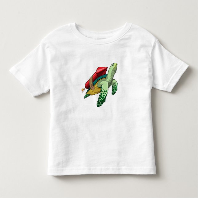 Schildkröte mit Rakete Kleinkind T-shirt (Vorderseite)