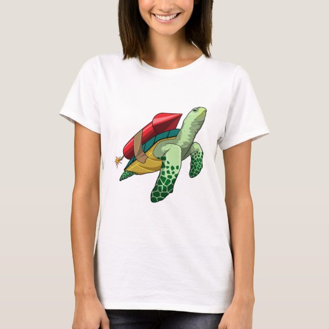 Schildkröte mit Rakete T-Shirt (Vorderseite)
