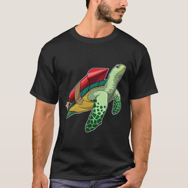 Schildkröte mit Rakete T-Shirt (Vorderseite)