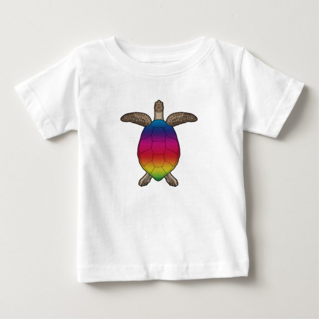 Schildkröte mit Regenbogenfarben Baby T-shirt (Vorderseite)