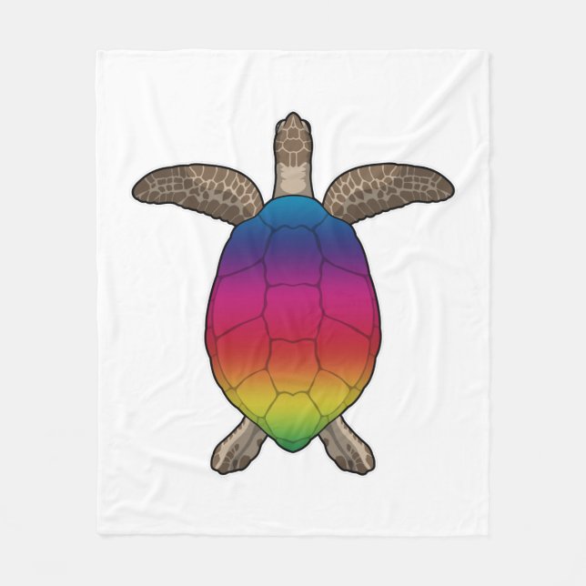 Schildkröte mit Regenbogenfarben Fleecedecke (Vorderseite)