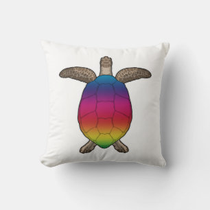 Schildkröte mit Regenbogenfarben Kissen