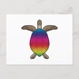 Schildkröte mit Regenbogenfarben Postkarte