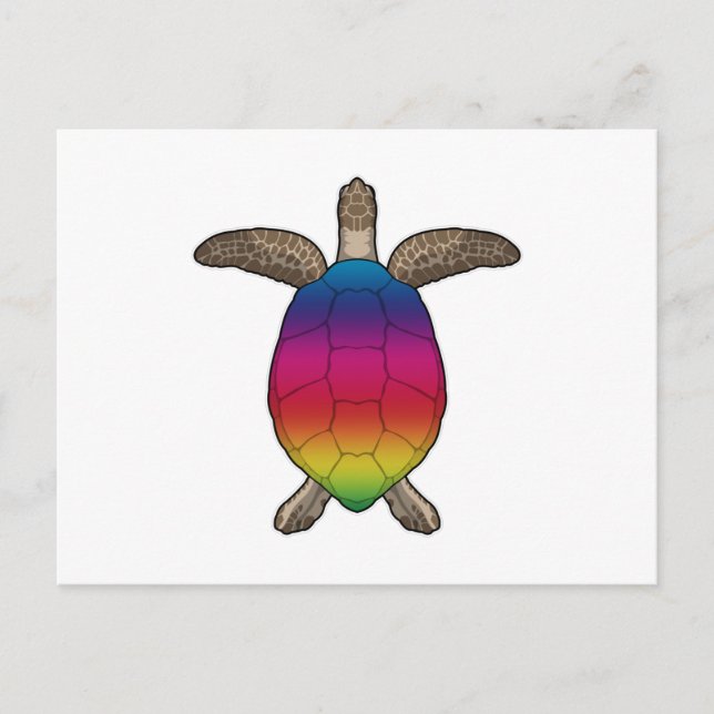Schildkröte mit Regenbogenfarben Postkarte (Vorderseite)