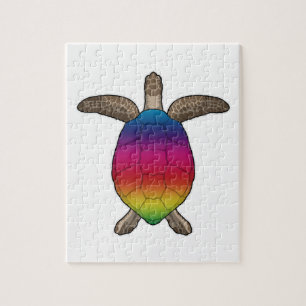 Schildkröte mit Regenbogenfarben Puzzle