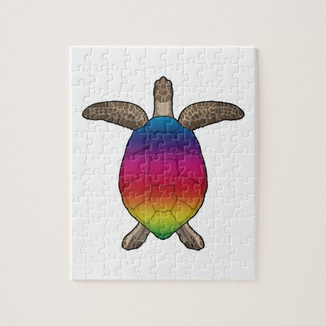 Schildkröte mit Regenbogenfarben Puzzle (Vertikal)