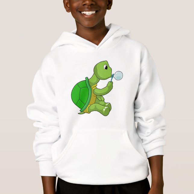 Schildkröte mit Seifenblasen Hoodie (Vorderseite)