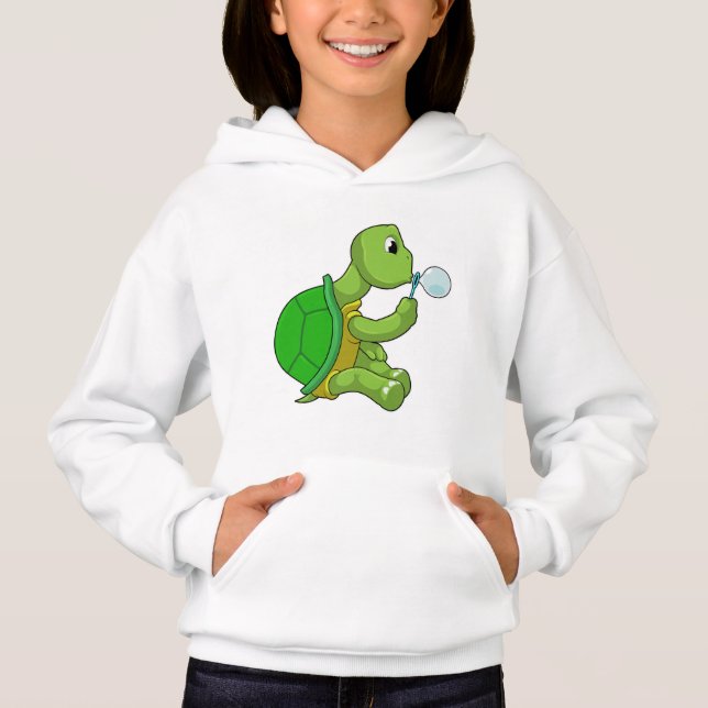 Schildkröte mit Seifenblasen Hoodie (Vorderseite)