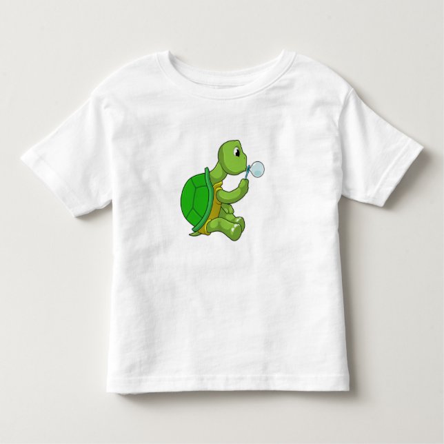 Schildkröte mit Seifenblasen Kleinkind T-shirt (Vorderseite)