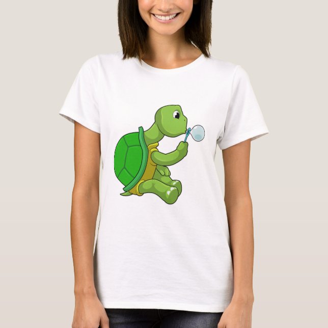 Schildkröte mit Seifenblasen T-Shirt (Vorderseite)