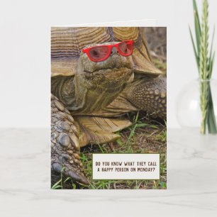 Schildkröte mit Sonnenbrille für die Rente Karte