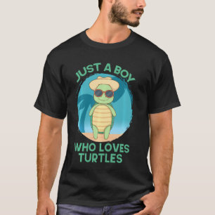 Schildkröte mit Sonnenbrille nur ein Junge, der Sc T-Shirt