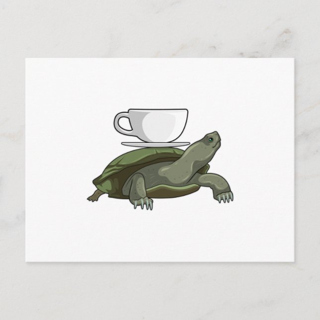 Schildkröte mit Teacup Postkarte (Vorderseite)